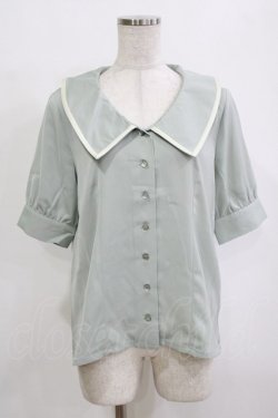 画像1: Fi.n.t / 配色ライン使いビッグカラーブラウス Free SAX×WHITE H-26-02-03-056-CA-BL-NS-ZH