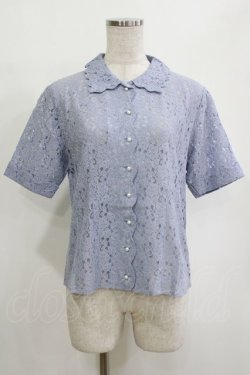 画像1: an another angelus / スカラップ使い総レースブラウス Free BLUE H-26-02-03-059-CA-BL-NS-ZH