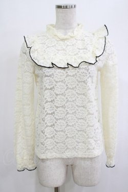 画像1: F&A / フリルヨーク起毛レーストップス Free OFF WHITE H-26-02-03-060-LO-TO-NS-ZH