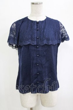 画像1: an another angelus / レースケープ衿ブラウス Free Navy H-26-02-03-063-CA-BL-NS-ZH