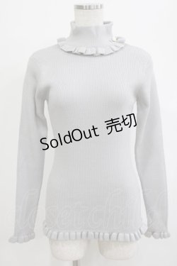 画像1: F&A / ローズモチーフ付きタートルニットプルオーバー Free LIGHT GRAY H-26-02-03-068-LO-TO-NS-ZH