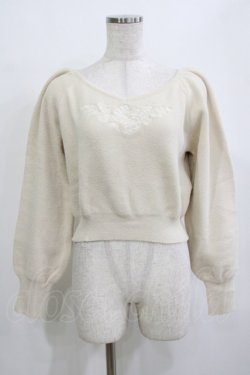 画像1: an another angelus / ローズ同色刺繍シャギーニットプルオーバー Free IVORY H-26-02-03-070-CA-TO-NS-ZH