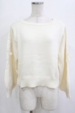 画像1: F&A / 袖ローズ刺繍ニットプルオーバー Free OFFWHITE H-26-02-03-071-LO-TO-NS-ZH