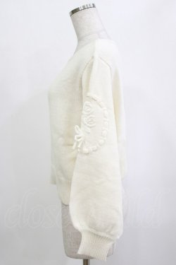 画像2: F&A / 袖ローズ刺繍ニットプルオーバー Free OFFWHITE H-26-02-03-071-LO-TO-NS-ZH