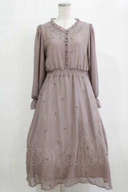 画像1: an another angelus / ローズ刺繍シフォンワンピース Free LAVENDER H-26-02-03-013-CA-OP-NS-ZH