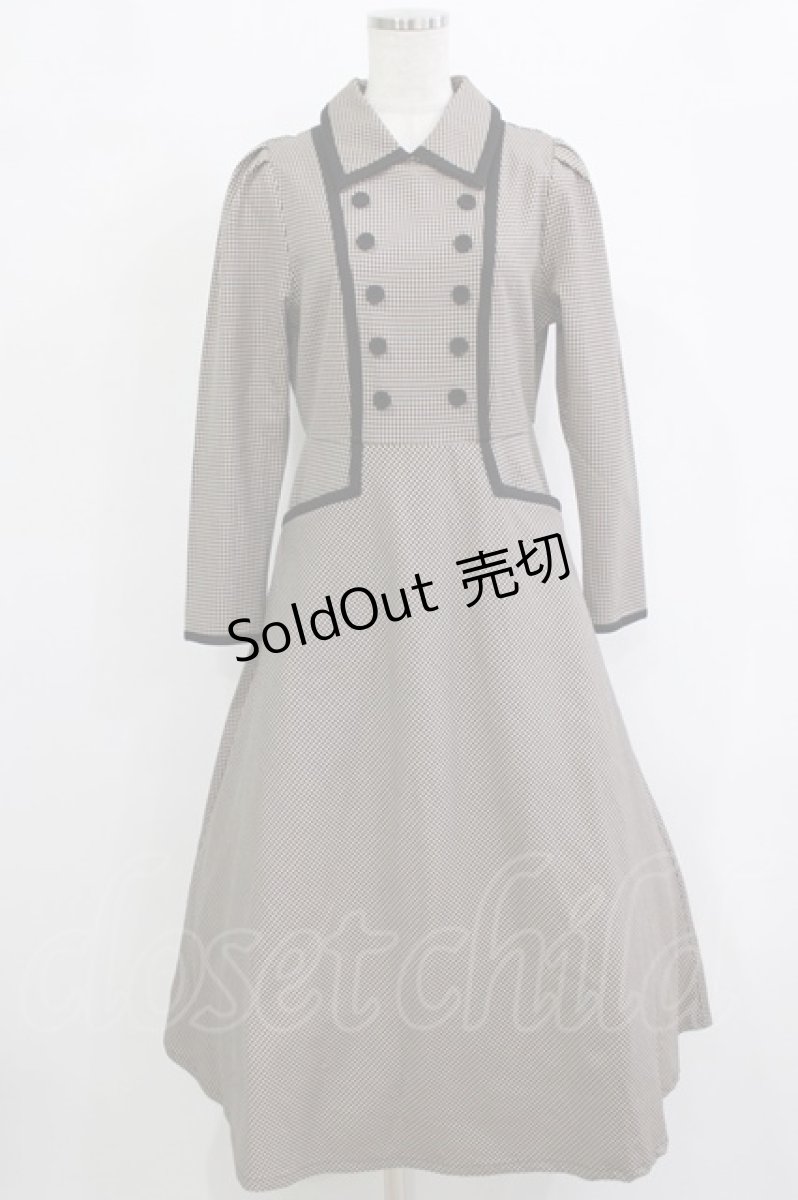 画像1: an another angelus / ダブル釦パイピング使いチェックワンピース Free BROWN×BK H-26-02-03-014-CA-OP-NS-ZH (1)