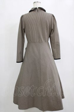 画像3: an another angelus / ダブル釦パイピング使いチェックワンピース Free BROWN×BK H-26-02-03-014-CA-OP-NS-ZH