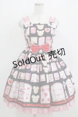 Angelic Pretty / Sunny Day Brunch BearジャンパースカートSet Free ブラック H-26-02-03-002-AP-OP-NS-ZH