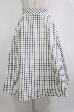 画像1: an another angelus / ドビーチェックフレアースカート Free OFF×BK H-26-02-03-021-CA-SK-NS-ZH