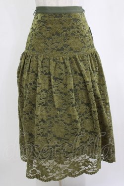 画像1: an another angelus / フロッキーレースギャザースカート Free GREEN H-26-02-03-022-CA-SK-NS-ZH