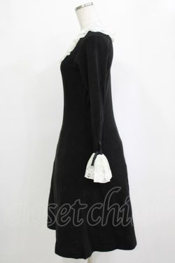 画像2: an another angelus / フレアーレース衿ニットワンピース Free BLACK H-26-02-03-023-CA-OP-NS-ZH