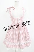 To Alice / ギンガムチェックジャンパースカート M レッド H-26-02-03-024-LO-OP-NS-ZH