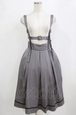 画像1: axes femme / ベルトデザインサス付きスカート M グレー H-26-02-04-027-AX-SK-NS-ZH