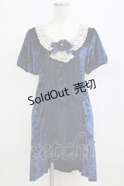 画像1: axes femme / ベロアワンピース M ネイビー H-26-02-04-029-AX-OP-NS-ZH