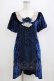 画像1: axes femme / ベロアワンピース M ネイビー H-26-02-04-029-AX-OP-NS-ZH (1)