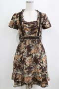 axes femme / 花柄ワンピース M ブラウン H-26-02-04-030-AX-OP-NS-ZH