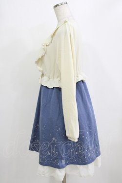 画像2: axes femme / ボレロ風ニットワンピース M アイボリー/ブルー H-26-02-04-032-AX-TO-NS-ZH