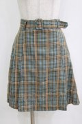 Fi.n.t / ベルト付きレトロチェックミニスカート Free BLUE×GR H-26-02-04-036-CA-SK-NS-ZH