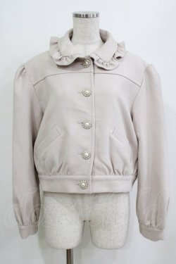 画像1: Ank Rouge / ビジューボタンコンパクトブルゾン M ピンク H-26-02-04-041-CA-JA-NS-ZH