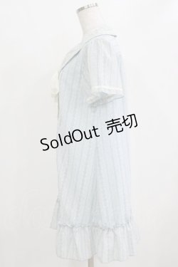 画像2: axes femme / レースストライプワンピース M サックス H-26-02-04-042-AX-OP-NS-ZH