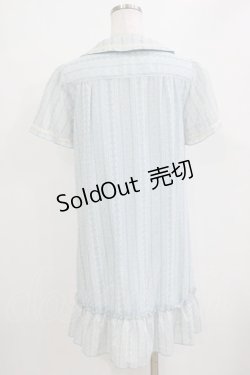 画像3: axes femme / レースストライプワンピース M サックス H-26-02-04-042-AX-OP-NS-ZH