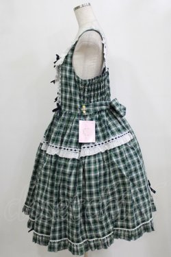 画像2: metamorphose / 【プラスサイズ】Sweetタータンはしごレースフリルジャンパースカート プラスサイズ ネイビー/グリーンチェック H-26-02-04-005-ME-OP-NS-ZH