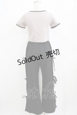 画像3: pium / ストーンロゴリボンテープパンツセット Free ピンク×ブラック H-26-02-04-047-0-OP-NS-ZH