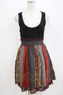 画像1: axes femme / 切替ジャンパースカート M ブラック H-26-02-04-048-AX-OP-NS-ZH