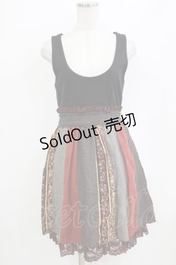 画像1: axes femme / 切替ジャンパースカート M ブラック H-26-02-04-048-AX-OP-NS-ZH