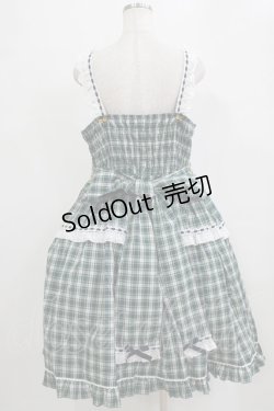 画像3: metamorphose / 【プラスサイズ】Sweetタータンはしごレースフリルジャンパースカート プラスサイズ ネイビー/グリーンチェック H-26-02-04-005-ME-OP-NS-ZH