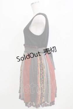 画像2: axes femme / 切替ジャンパースカート M ブラック H-26-02-04-048-AX-OP-NS-ZH