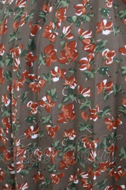 画像4: axes femme / 花柄イレヘムプリーツワンピース M ブラウン H-26-02-04-049-AX-OP-NS-ZH