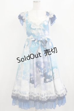 画像1: BABY,THE STARS SHINE BRIGHT / L'echelle de l'ange〜天使のセラピー〜柄フリルジャンパースカート Free ネイビー H-26-02-04-050-BA-OP-NS-ZH