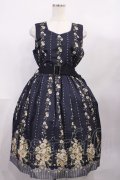axes femme / 花柄パネルワンピース M ネイビー H-26-02-04-1006-AX-OP-NS-ZH