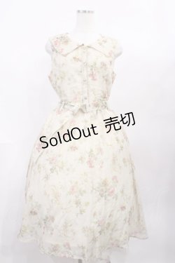 画像1: axes femme / 花柄セーラーワンピース M 生成り/ピンク H-26-02-04-1010-AX-OP-NS-ZH