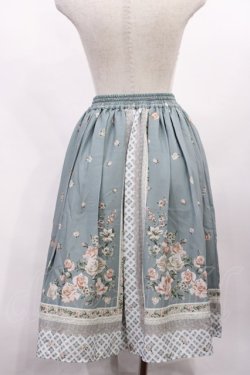 画像2: axes femme / バラスカーフ柄スカート M グリーン H-26-02-04-1011-AX-SK-NS-ZH