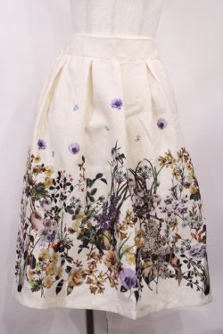 画像1: axes femme / 花プリントジャガードスカート M オフ H-26-02-04-1012-AX-SK-NS-ZH