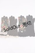 axes femme / 手袋セット  ブラック花柄/ブラウン花柄 H-26-02-04-1032-AX-ZA-NS-ZH