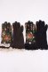 画像1: axes femme / 手袋セット  ブラック花柄/ブラウン花柄 H-26-02-04-1032-AX-ZA-NS-ZH (1)