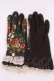 画像2: axes femme / 手袋セット  ブラック花柄/ブラウン花柄 H-26-02-04-1032-AX-ZA-NS-ZH (2)