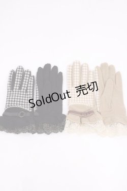画像1: axes femme / 手袋セット  ブラック千鳥/ベージュ千鳥 H-26-02-04-1033-AX-ZA-NS-ZH