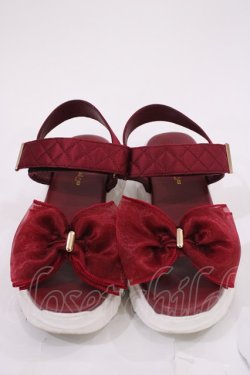 画像1: m petit by misako / リボンサンダル LL/24.5~25.0cm レッド H-26-02-04-1038-LO-SH-NS-ZH