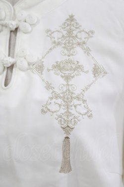 画像4: Amavel / Oriental Arabesqueマオカラー五分袖ブラウス Free オフ H-26-02-04-056-CA-BL-NS-ZH