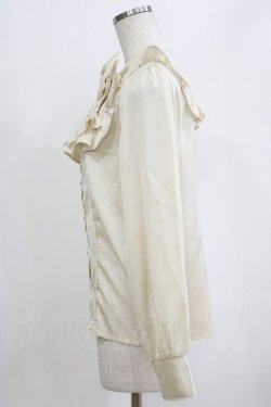 画像2: axes femme kawaii / ヴィンテージサテンブラウス M 生成り H-26-02-04-059-AX-BL-NS-ZH