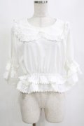 幽三巷（海外ロリータブランド） / レーストリムブラウス M オフ H-26-02-04-060-PU-BL-NS-ZH
