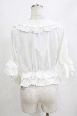 画像3: 幽三巷（海外ロリータブランド） / レーストリムブラウス M オフ H-26-02-04-060-PU-BL-NS-ZH