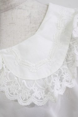 画像4: 幽三巷（海外ロリータブランド） / レーストリムブラウス M オフ H-26-02-04-060-PU-BL-NS-ZH