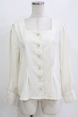 画像1: Fi.n.t / パール釦前あきブラウス Free IVORY H-26-02-04-061-CA-BL-NS-ZH