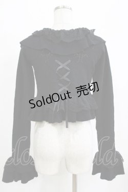 画像3: Chalmiere / クロス透かし編みニットカーデ M ブラック H-26-02-04-066-0-TO-NS-ZH