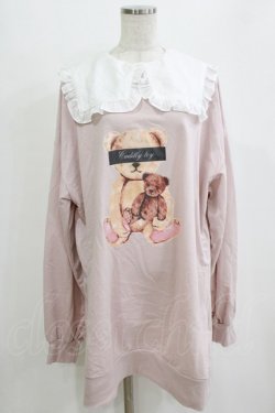 画像1: Ank Rouge / くまプリントプルオーバー M ピンク H-26-02-04-068-CA-TO-NS-ZH